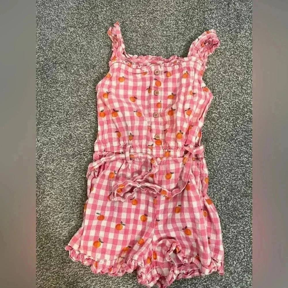 BODEN KIDS Mini Boden Kids' Linen-cotton Ruffle Romper